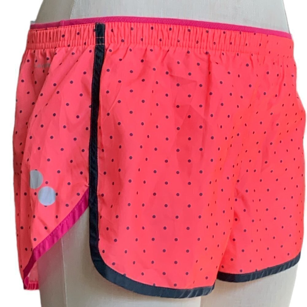 Reebok Running Shorts Pink w/‎ Black Polka Dots Sz S 80E